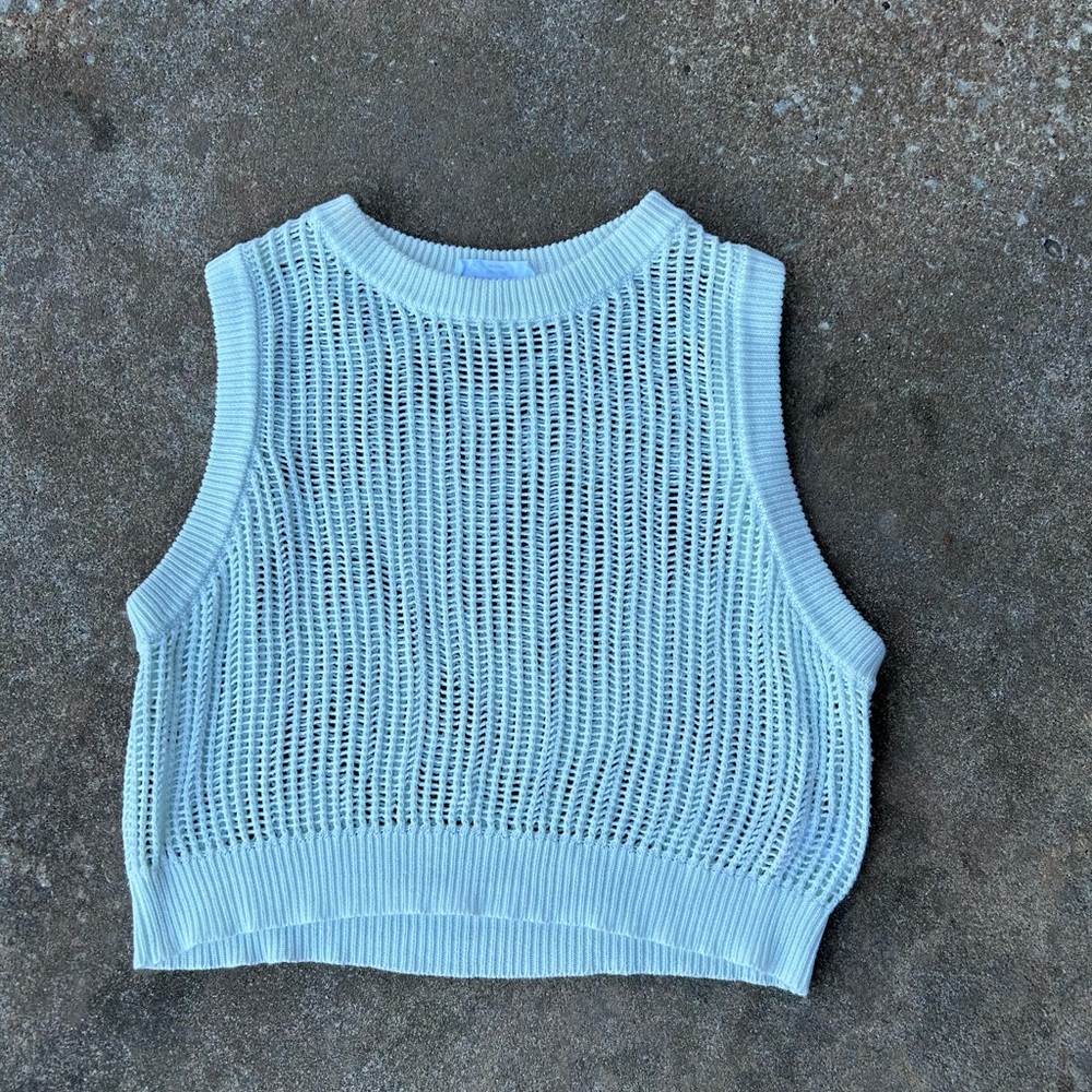 Double Zero White Knit Tank Top